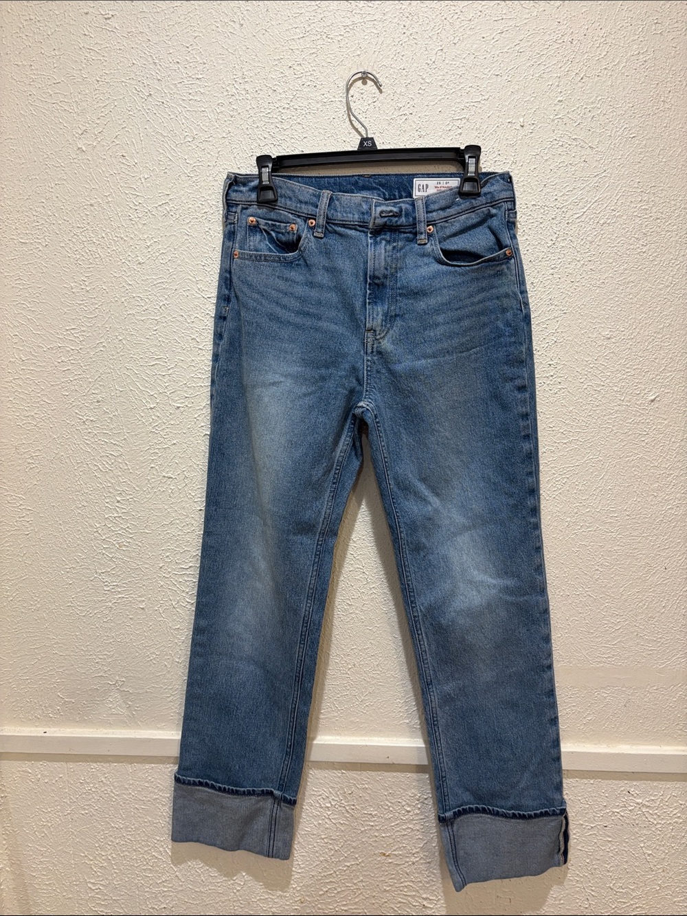 GAP Medium Blue 90” high rise Straight-Leg Denim Jeans